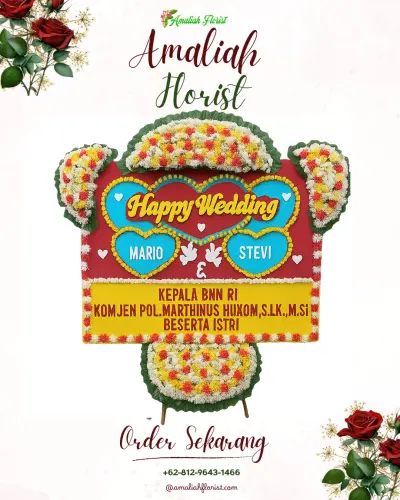 Karangan Papan Bunga Pernikahan di Pulogading